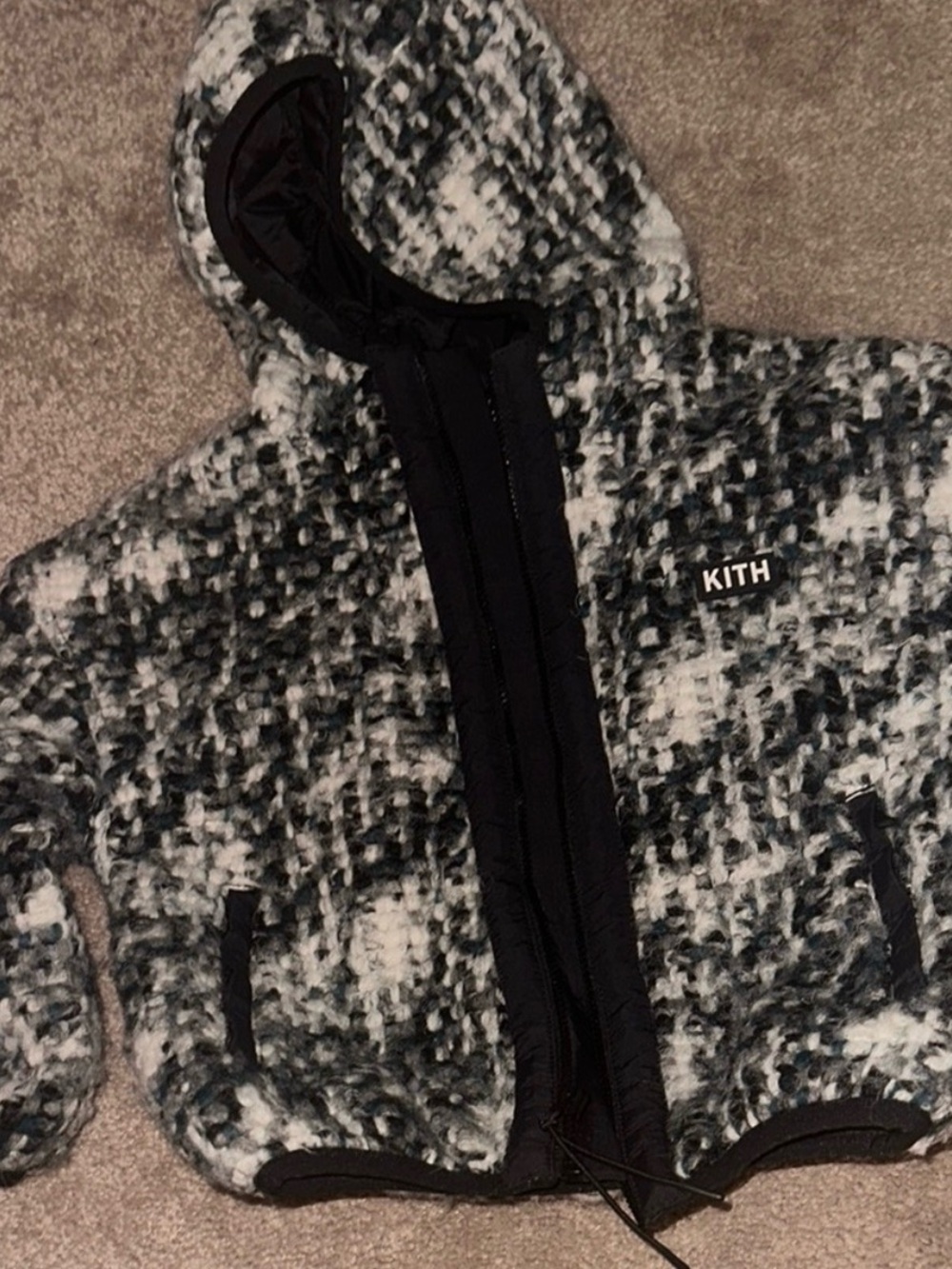 Kith Kids Textured Black and White Puffer Jacket